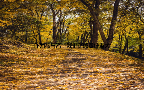 作为参与者, 我们深感责任重大