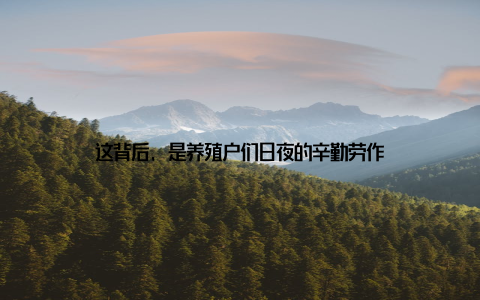 这背后, 是养殖户们日夜的辛勤劳作