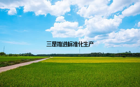 三是推进标准化生产