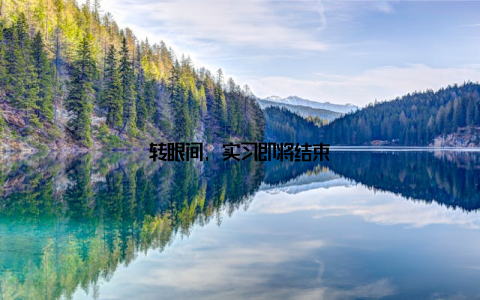 转眼间, 实习即将结束