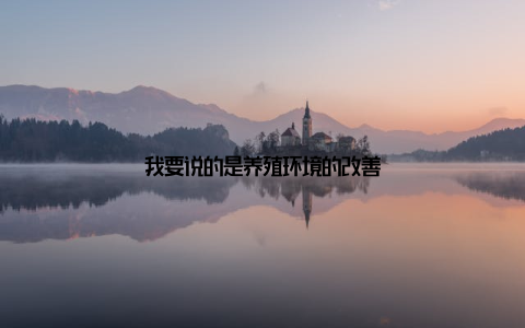 我要说的是养殖环境的改善