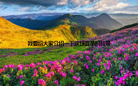 我要给大家介绍一下这场变革的背景