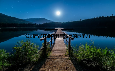 公司产品在业内具有较高的竞争力