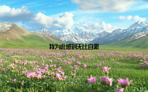 我为此感到无比自豪