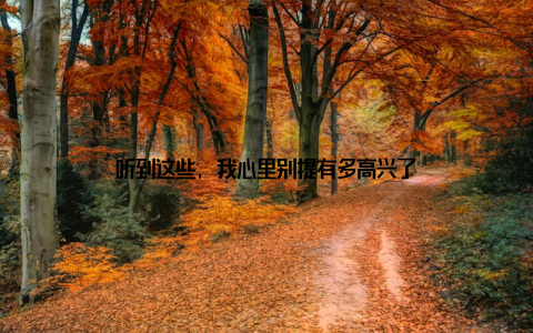 听到这些, 我心里别提有多高兴了