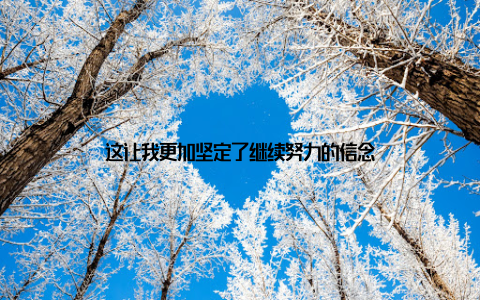 这让我更加坚定了继续努力的信念