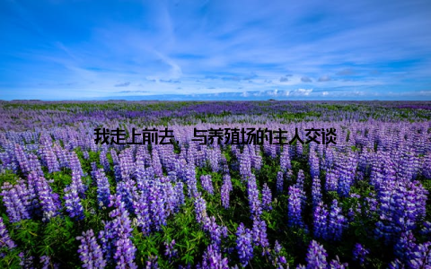 我走上前去, 与养殖场的主人交谈