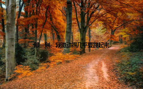 那一刻, 我激动得几乎要跳起来