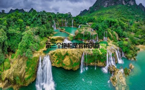 第三个绝招是营销创新