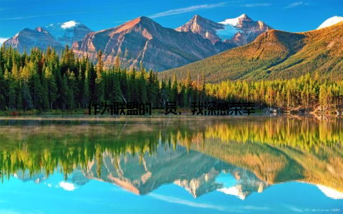 作为联盟的一员, 我深感荣幸