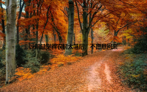 以前总觉得农村太落后, 不愿意回来