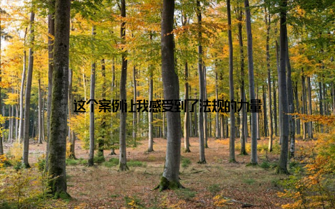 这个案例让我感受到了法规的力量