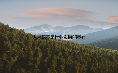 人才培养是行业发展的基石